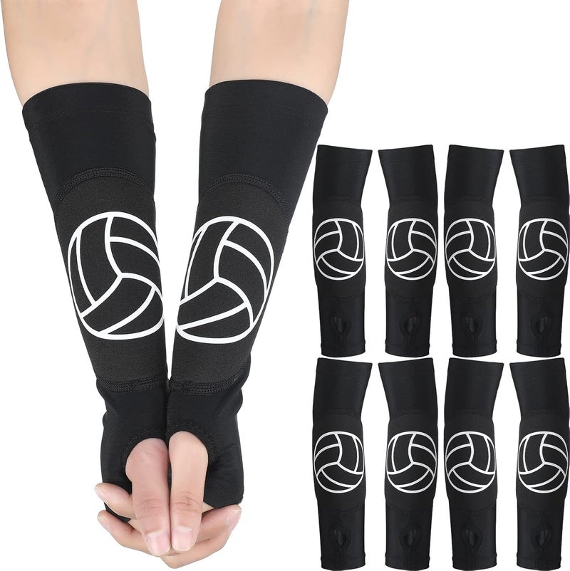 Minatee Volleyball Arm Sleeves Passing Hitting Forearm Sleeves with Protection Pads and Thumb Hole - Image 1
